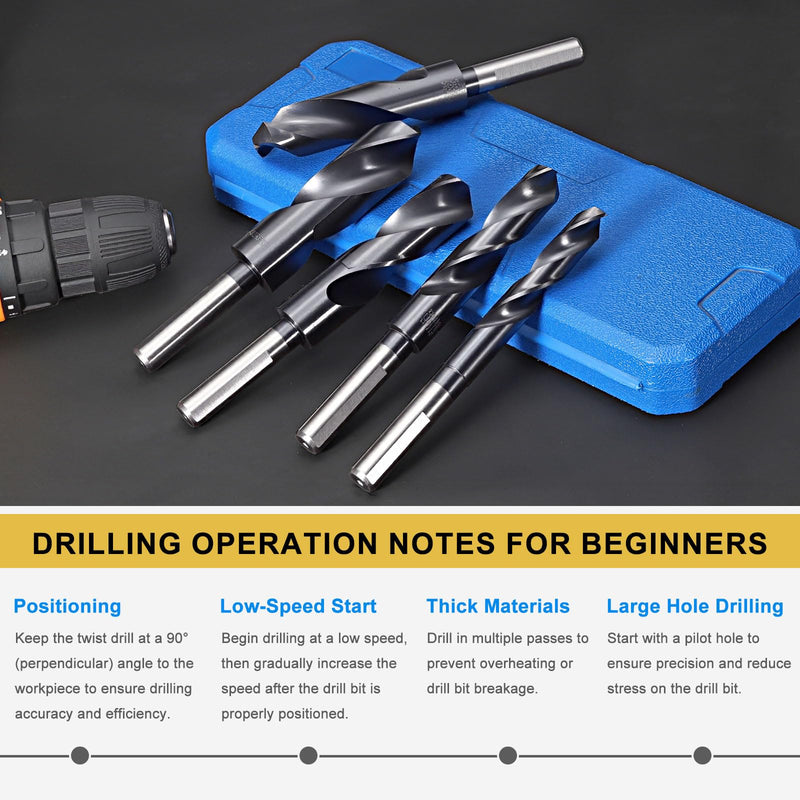 PATIKIL 1" Drill Bit, 1/2" Reduced Shank M35 Cobalt 5% HSS with Titanium Aluminum Nitride Coating 135° Split Point for Hard Metal Stainless Steel High-Speed Cutting 1" (25.4mm)