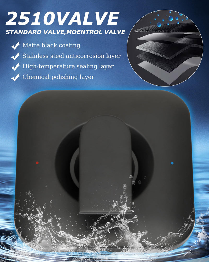 2026 Upgraded T2471BL Genta Matte Black Moen Shower Handle Replacement for T2471BL Moen Trim Kit, Durable Solid Metal Lever Handle, Fits 2510 2520 2570 2590 Valves, No Corrosion(Valve Not Included)