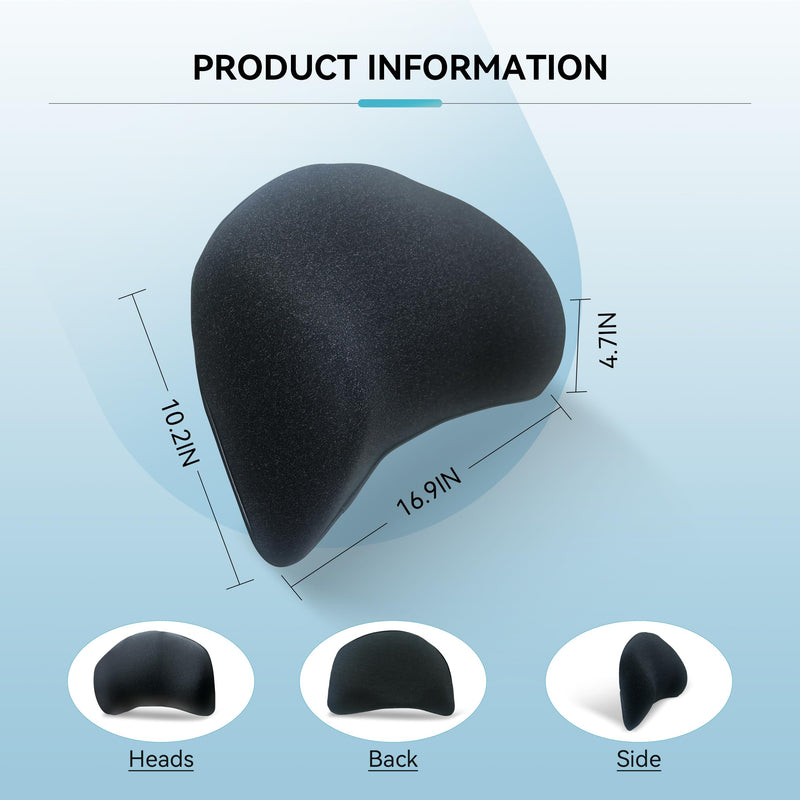 Super Snug Lumbar Support Pillow for Car, 100% Memory Foam Lumbar Pillow with Breathable Removable Cover, Ergonomic Design - Back Pillow Lumbar Support Pillow for Car Seat/Back Pain Relief(Black, 1PC) Backsaver-four