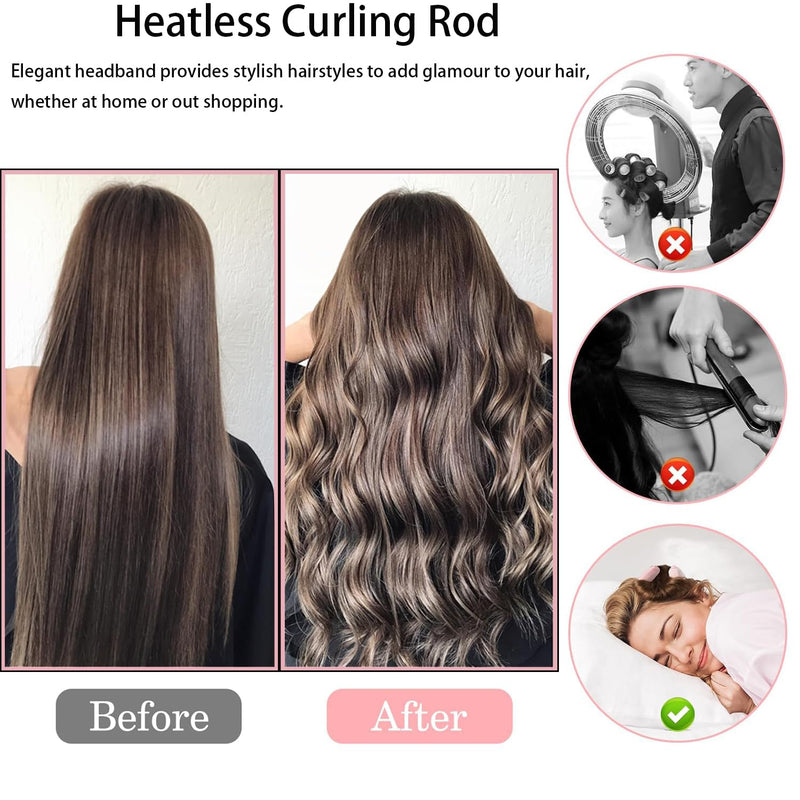 Sakura Heatless Curlers - 3 Pcs Hair Rollers for Long & All Hair Types, No Damage DIY Lazy Curlers Sakura