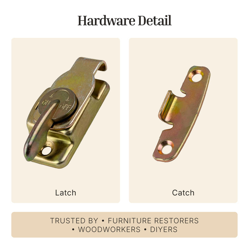 Brass Plated Table Leaf Lock - Pack of 6 - Dining Table Leaf Latches - Table Buckle Connectors - Table Locks for Leaves - Antique Furniture Hardware | TT1-SB (6)