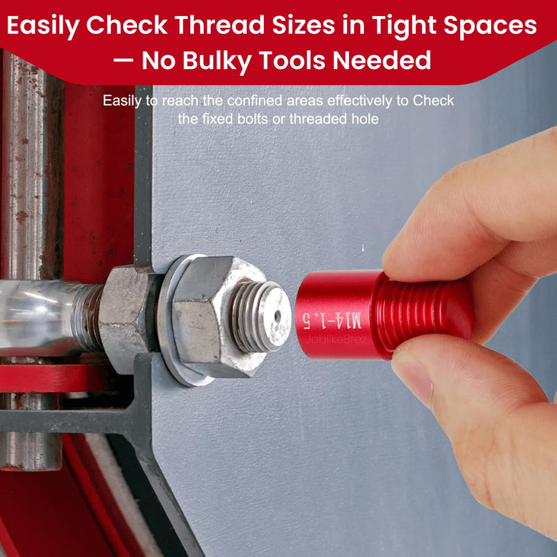 Thread Checker, 60pcs Nut and Bolt Thread Checker, 30 Inch & 30 Metric Box Set Thread Gauge, Thread Checker Standard and Metric Suitable for Size Checker of Bolts or Nuts in Narrow Areas 60PCS Thread Checker Red
