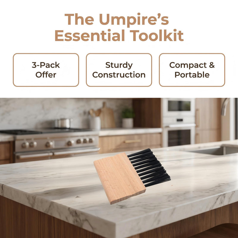 3pcs Heavy Duty Home Plate Brush with Plastic Handle – Baseball & Softball Field Equipment for Umpires, Coaches, and Groundskeepers
