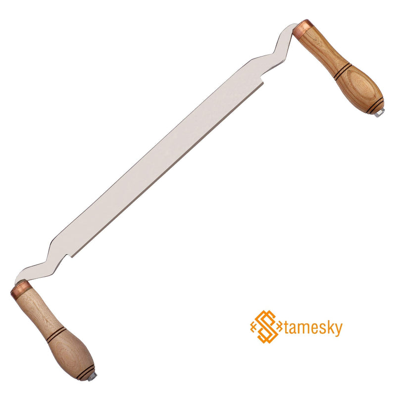 Draw-Knife. Straight Draw Shave with High Carbon Steel Large WORKABLE Blade - 9" inches. Hight Quality Wooden Handles - STAMESKY 9' INCH WORKABLE BLADE