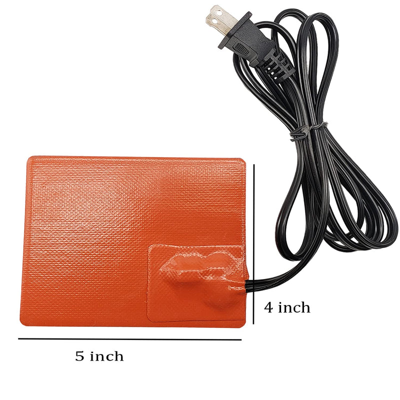 Car Engine Heater Pad Silicone Engine Heater Pad,Car Truck Oil Pan Heating Pad for Metal Surface, Heater Protector Inside,150W 120V 4" x 5" 3M Self-Adhesive 68" Long Power Cord 2 Pcs