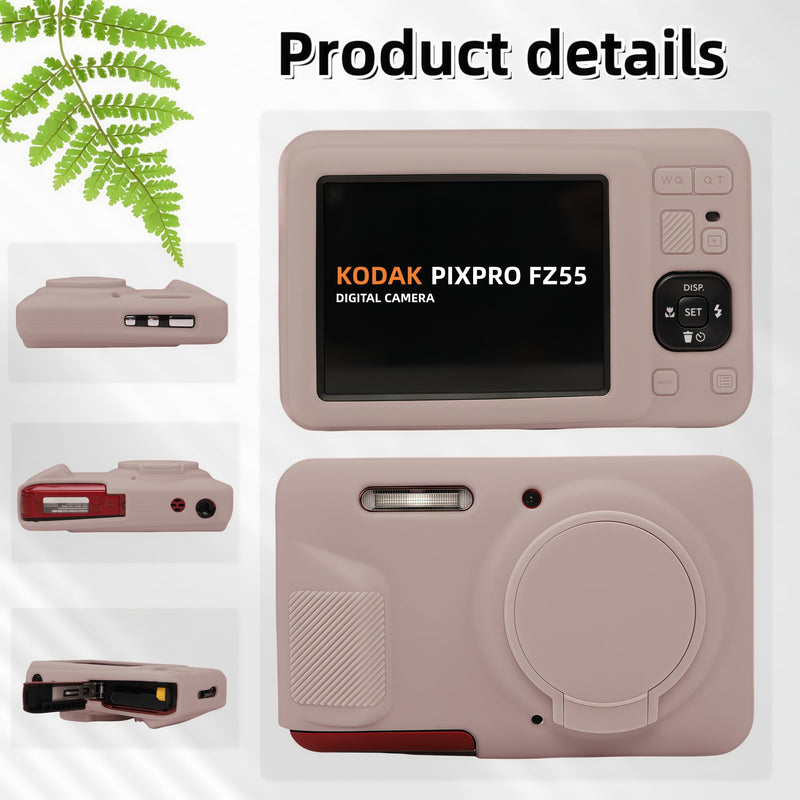 Case for Kodak PIXPRO FZ55,FZ55 accessories | Soft Silicone Protective Case Removable Lens Cover,Comes with 2 Screen Protectors and 1 Wrist Strap. (Tiffany Pink) Tiffany Pink