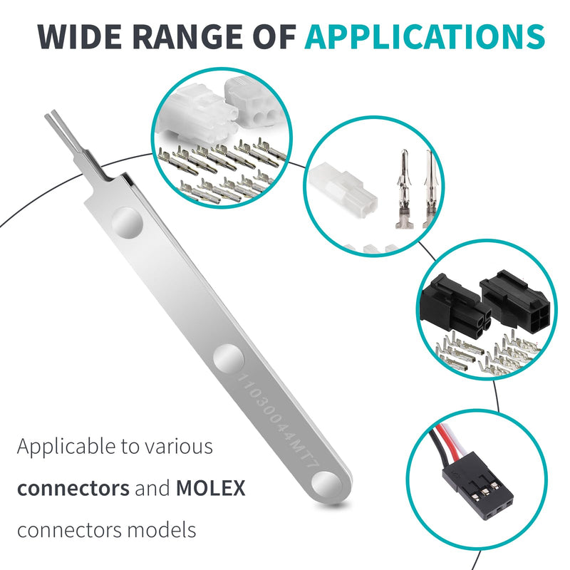 Compatible with Molex 11-03-0044 Mini-Fit Jr. Extraction Tool, ATX Pin Removal Tool for Crimped Terminal Removal, 14-30 AWG Cable, Soldering Extraction Tools