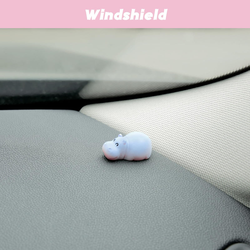 YGMONER Mini Hippopotamus Car Dashboard Figurines Set of 6 Cute 1inch Hippo Car Decorations Kawaii Car Interior Decor Accessories Gifts for Hippo Lover