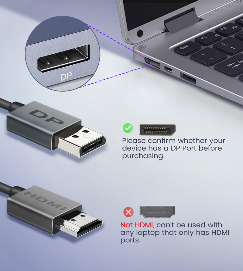 Display Port Splitter for Dual Monitors, Extended Display for Windows, Dual 4K@60Hz Displayport Splitter 1 in 2 Out, Single 4K@120Hz, DP 1.4 MST Hub Compatible with PC, Laptop, Graphics Card Gray