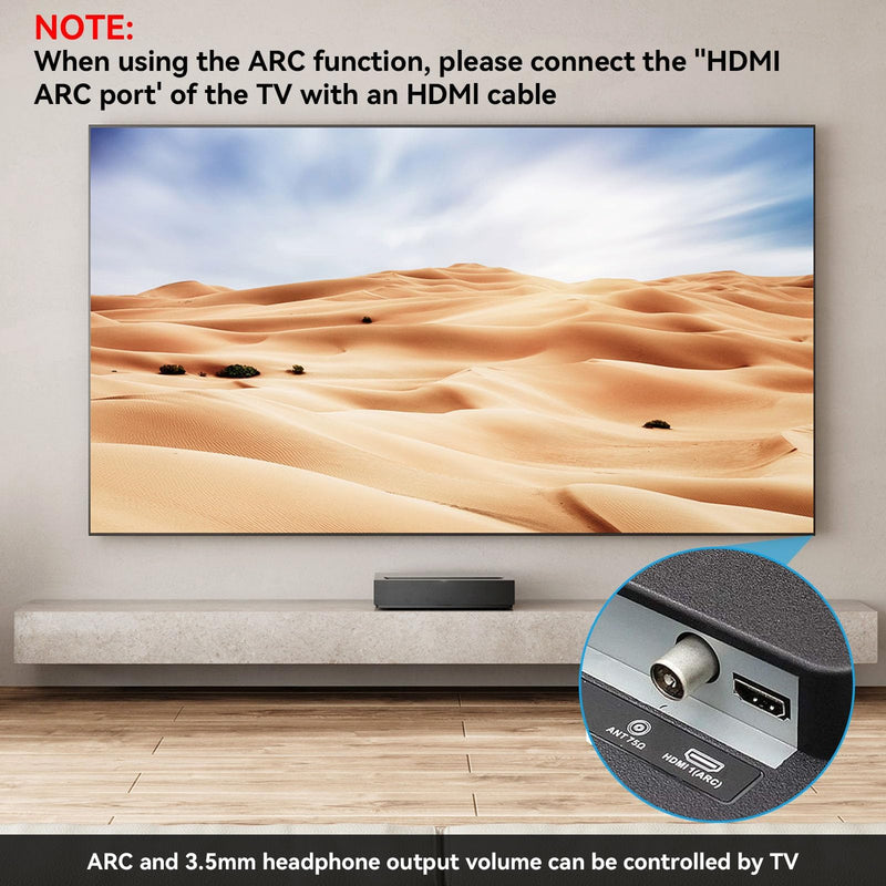 ARC Audio Extractor & DAC Converter, HD Output ARC Sound Extractor 192KHz Optical SPDIF 3.5mm Headphone Port Digital Analog Sound Converter for Home Cinema TV