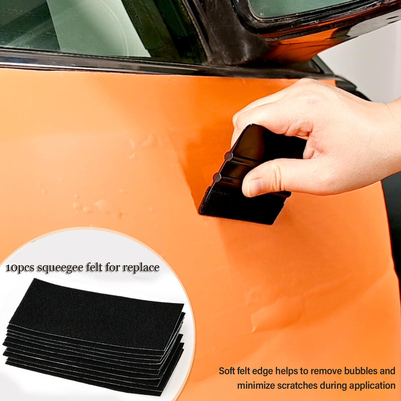 Gomake Vinyl Wrap Tool Window Tint Kit,Car Window Tint Application Kit with Small Rubber Squeegee, Vinyl Squeegee,Shank Gasket Squeegee,Mini Quarter Squeegee for Car Wrapping,Window Tinting, Black