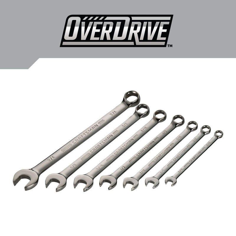 CRAFTSMAN OVERDRIVE 7-Piece Standard (SAE) Wrench Set (CMMT87707) 7-Piece SAE