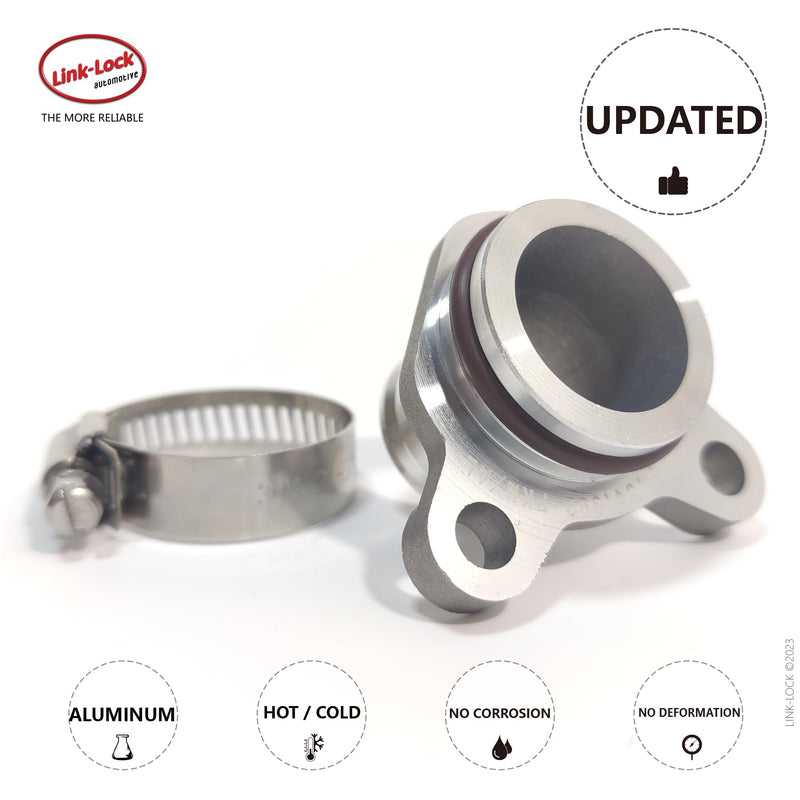 LINK-LOCK Aluminum Water Hose Joint From Thermostat To Cylinder Head for BMW 1 3 5 6 7 Z4 Series Engine N20 N52 N53 N54 N51 N55 11537541992 11537544638 11537585023 11537603514 11537545890