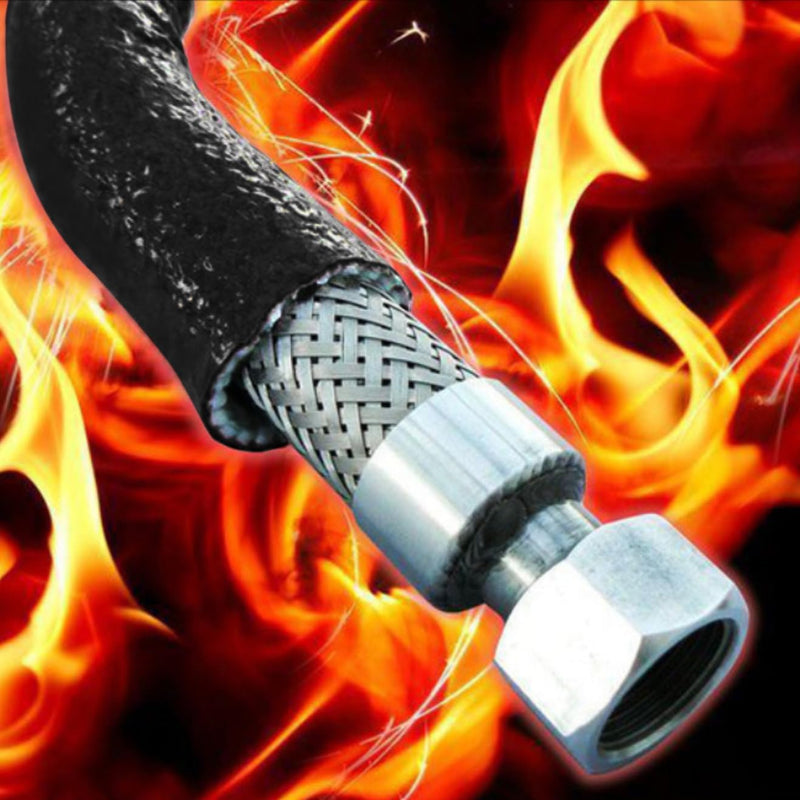 Heat Shield Fire Sleeve 1"(25.4mm) ID x 3.3FT Silicone Coated Fiberglass Heat Wrap Fire Thermo Armor for Automotive Hose Lines Wires & Electrical Wiring (Black) Black 1" ID x 3.3FT
