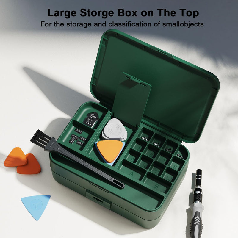 Mini Precision Screwdriver Set with Color-coded Identification, 132 in 1 Micro Magnetic Repair Tool Kits with Storage Box, 108 Bits,Small Manual Screw Driver Toolkits for iPhone/Mac/iPad/Table Green