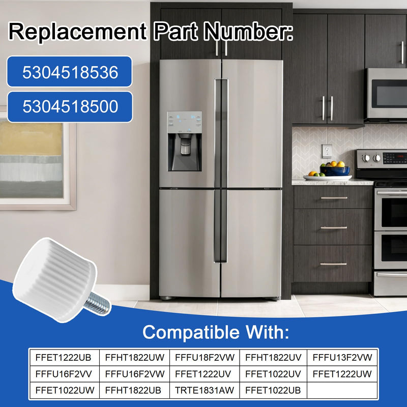 5304518536 5304518500 Freezer Foot Compatible for Frigidaire Freezer Foot Replacement Part, Made of Durable Metal Materials, Long-Lasting and Reliable