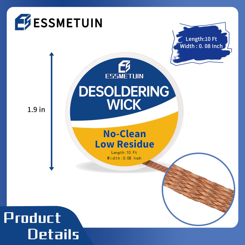 Solder Wick and Soldering flux for Electronics Repair, No Clean Flux, Solder Removal Kit 3+2