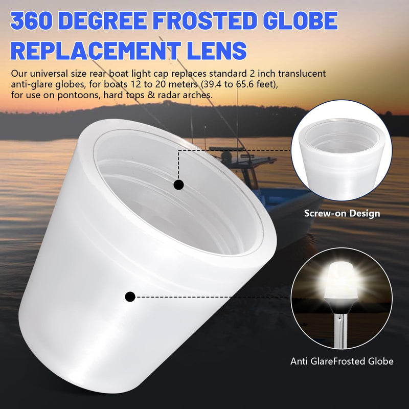 91017B7 Replacement Boat Stern Light Cover Lens Cap Compatible with Attwood Boat Anchor Light Cover, fit All-Round Light Screw-On Replacement Globe, Navigation Light Accessory Rear Boat Light Cover
