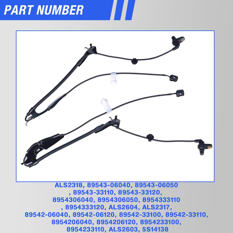 ABS Wheel Speed Sensor Front Left Right Compatible with 2012-2017 Toyota Camry 2013-2015 Avalon 2013-2018 Lexus ES350 ES300h Driver and Passenger Side ABS Sensor # 89543-06040 89542-06040