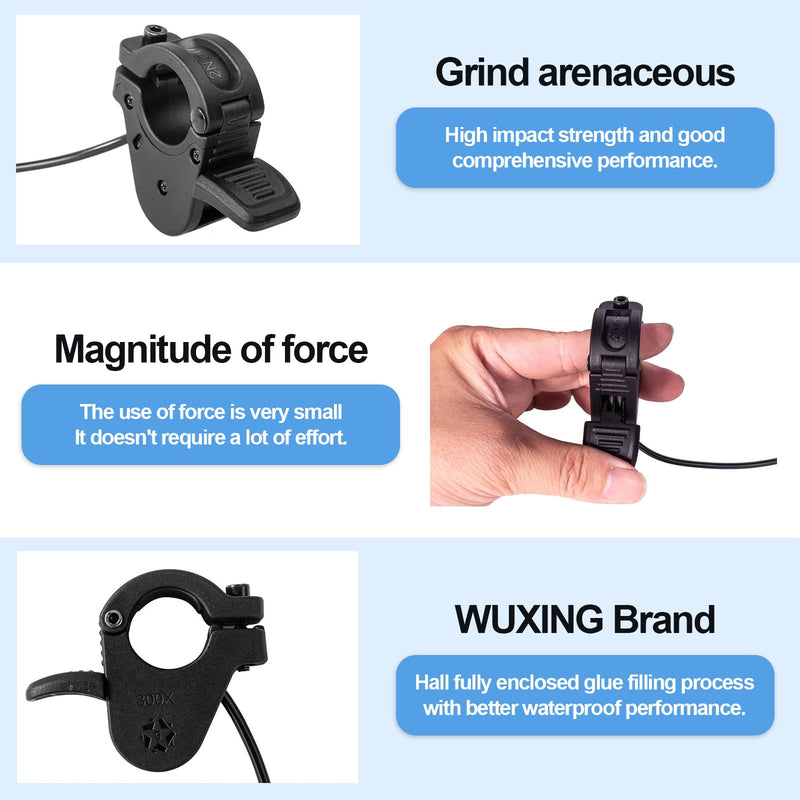 Electric Throttle 300X Thumb Throttle for 7/8inch 22mm Left and Right Handlebars 12v 24v 36v 48v 60v 72v Electric E-Bikes (M8 Waterproof Plug)