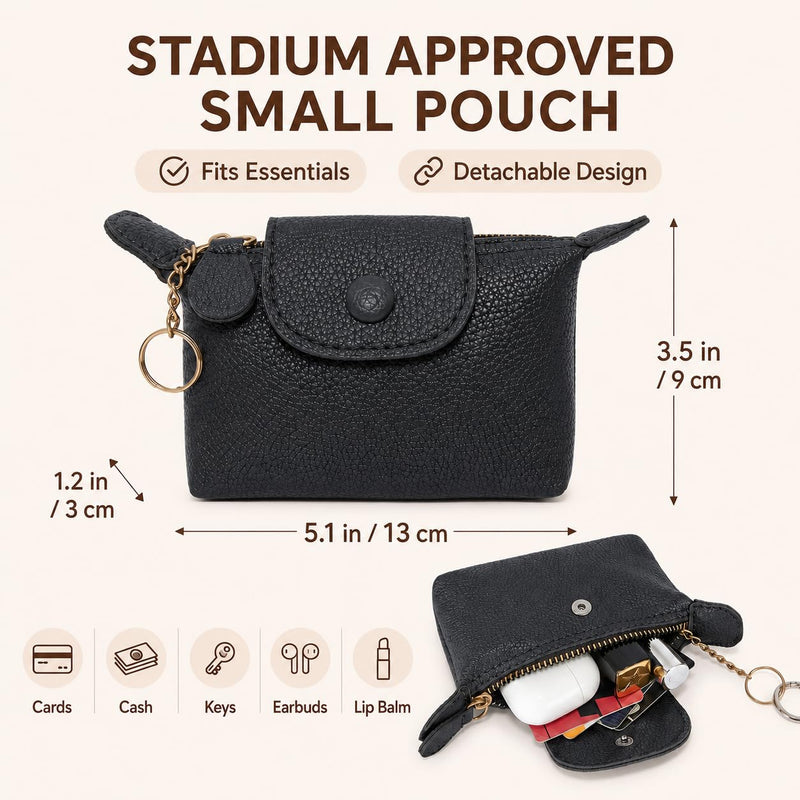 Clip and Go Strap for Phone with Wallet Crossbody for Women Black