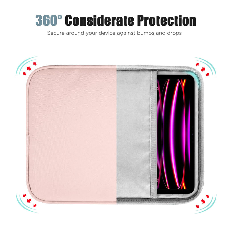 TiMOVO 13 Inch Tablet Sleeve for iPad Air 13 Inch 2024,iPad Pro 13 Inch 2024,iPad Pro 12.9" M2 2022/2021/2020,Galaxy Tab S8+/S9+ 12.4" 2022/2023,Protective Bag with Pocket, Pink