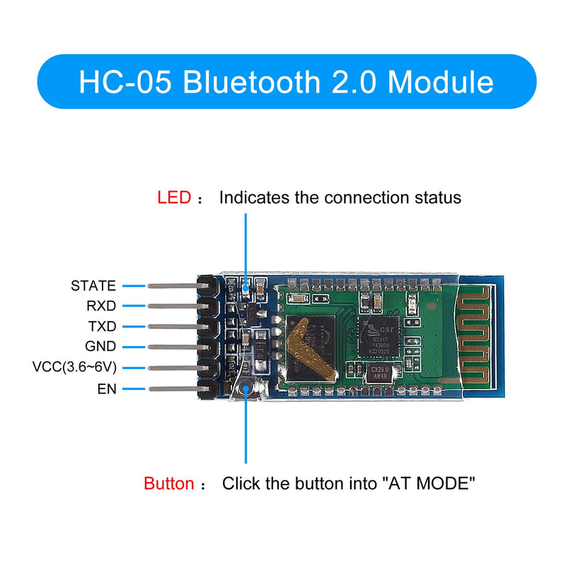 4PCS Bluetooth Module BT Modules 6 Pin Wireless RF Transceiver Long Range Bluetooth Transceiver for Arduino (HC-05)