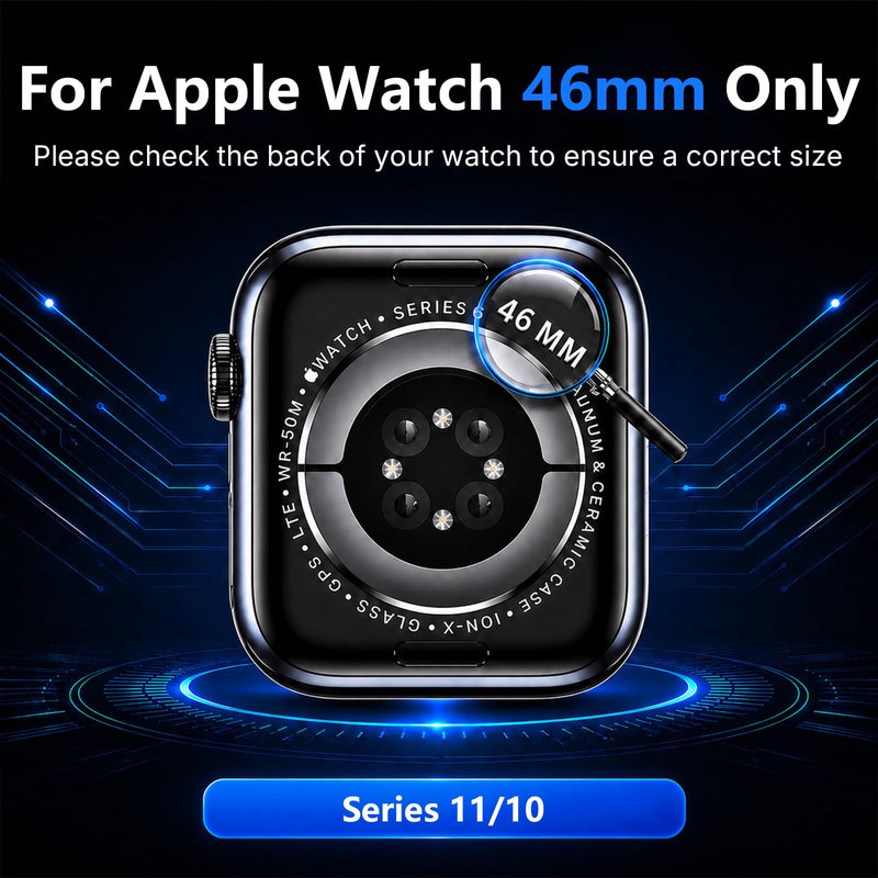 2 Pack Privacy Case for Apple Watch 46mm Series 11 10 | Anti-Spy Touch-Sensitive Tempered Glass Screen Protector, Hard PC Cover, Shatterproof Protective Design, Black 46mm (Series 11 10)