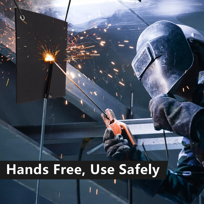 1/4"(6mm) Welding Blanket Fireproof 2 Pack, Graphite Carbon Felt Flame Resistant up to 3000℉, Soldering Flame Retardant Protective Mat, Brazing Heat Shield for Torch, Plumbing, 12" x 12"