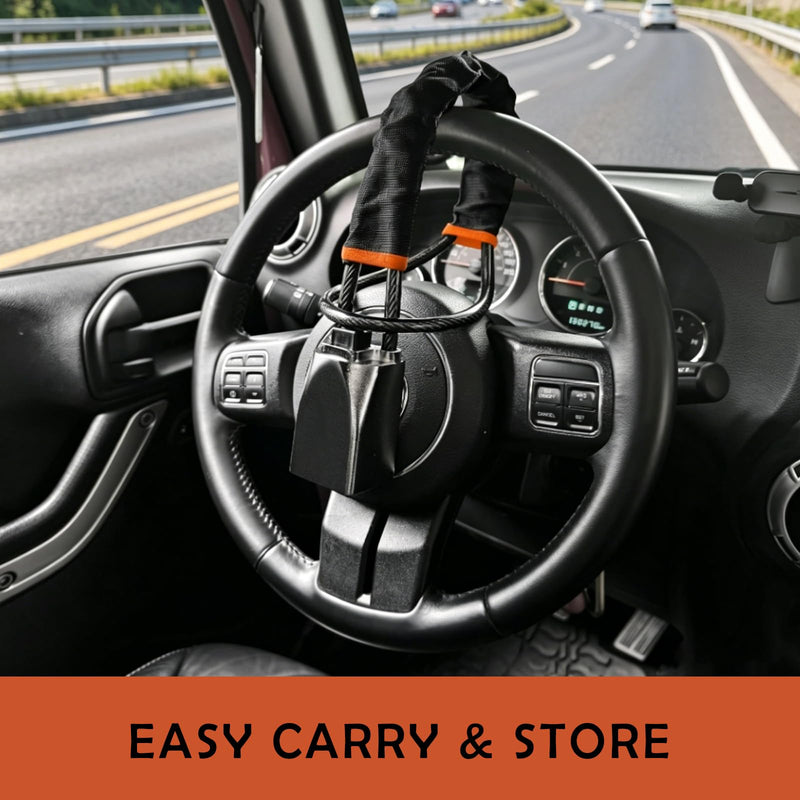 Heavy Duty Steering Wheel Lock, Universal Adjustable Car Anti Theft Device | Maximum locking length of 17 in,easy to store,heavy-duty steering wheel lock suitable for sedan, SUV,and truck 1