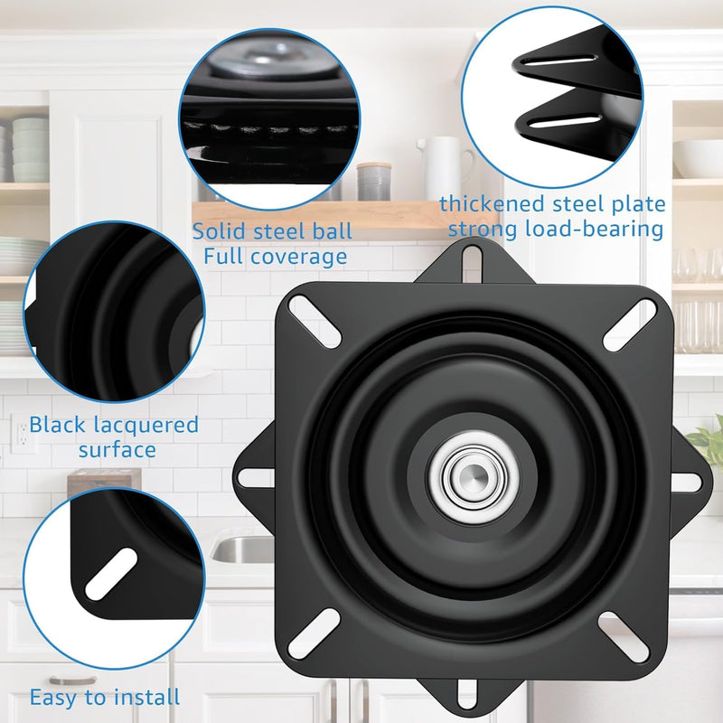 Smooth 360-Degree Boat Seat Swivel with Steel Construction, 5 1/4" Bolt Pattern, Compact Size for Boat Seats, Bar Stools, Counter Stools (Seat Swivel 1PC) Seat Swivel(1PC)
