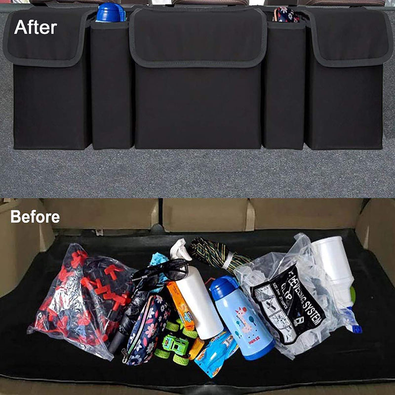 Car Trunk Organizer, Backseat Hanging Organizer with 5 Pockets, Waterproof Collapsible Cargo Storage Bag, Car Interior Accessories Car Seat Organizer for SUV, Truck, MPV Car Trunk Organizer 5Bag