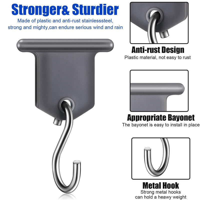 Rv Awning Hooks for Lights Camping Awning Accessory Hangers S Shaped Hooks Set Rv Party Light Hangers for Christmas Party Camping Tent Indoor and Outdoor Supplies (Grey and Silver,24 Pairs) Grey,Silver 24