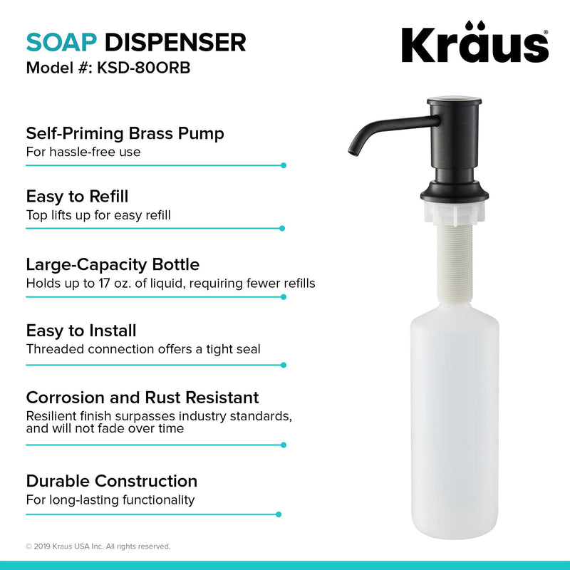 KRAUS Kitchen Soap and Lotion Dispenser in Oil Rubbed Bronze, KSD-80ORB