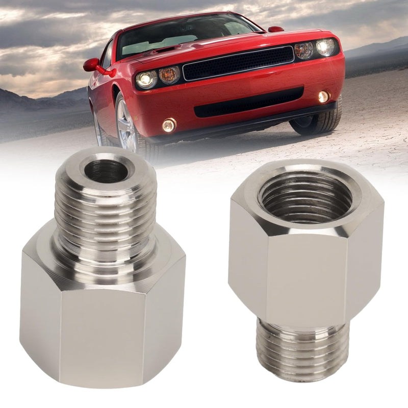 2 Pcs Sender Adapters 1/8in NPT Female to M10 x 1.0 Male Threaded Pressure Gauge Adapter with Washer, Stainless Steel Oil Reducer Adapter