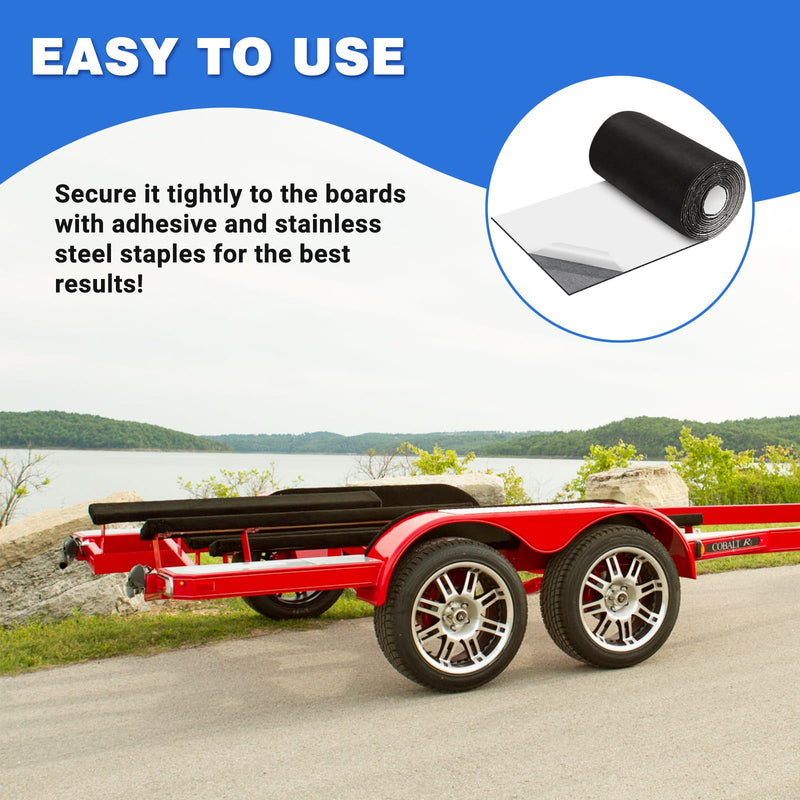 Boat Trailer Bunk Carpet - Adhesive Backed Marine Trailer Bunk Padding for Outdoor Boats Trailers Jet Ski Ramps Dock 13 ft x 12"