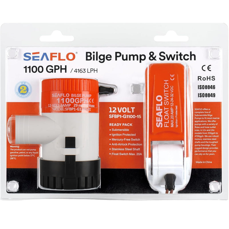SEAFLO 01-Series 1100 GPH Bilge Pump with Float Switch