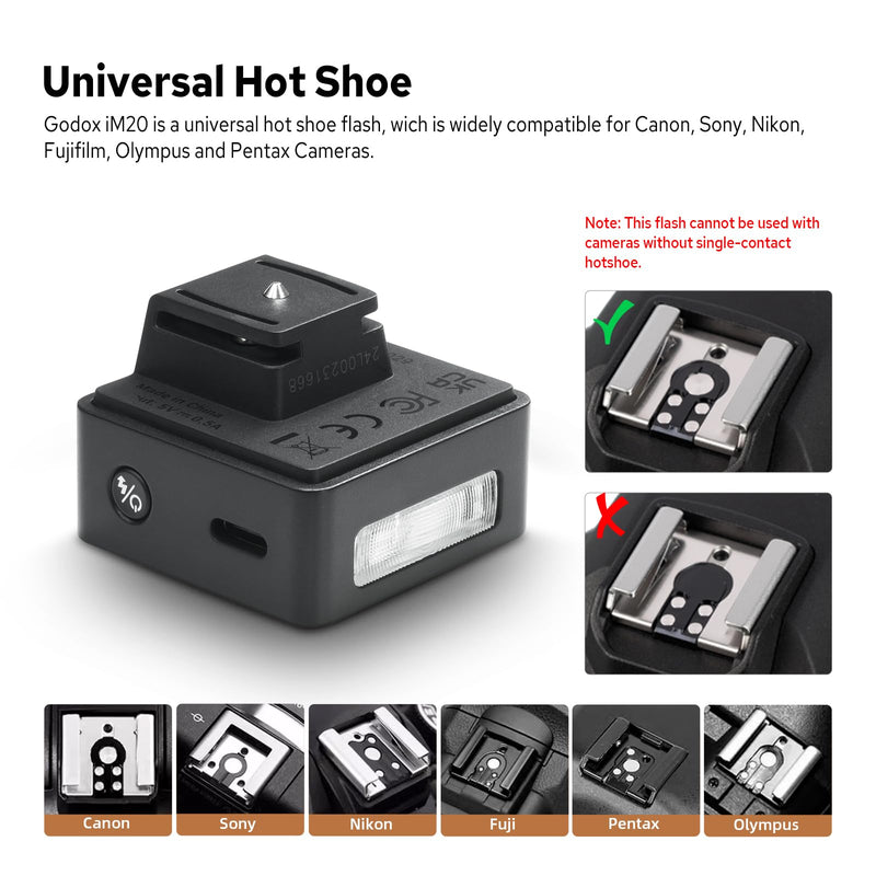 Godox M20 Mini Camera Flash | Ultra-compact lightweight for portable shooting.