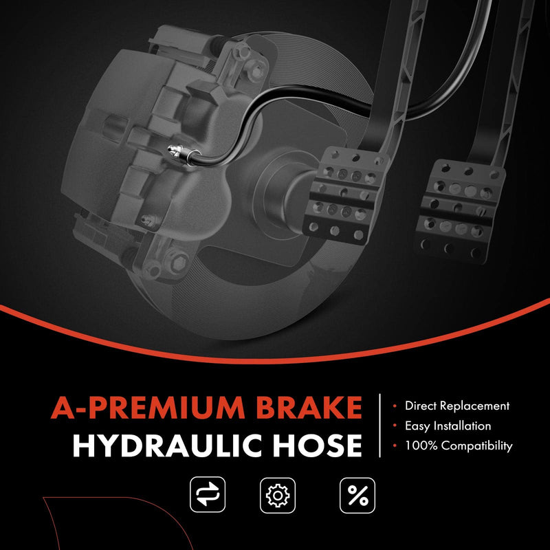 A-Premium Rear Center Brake Hydraulic Hose Compatible with Select Chevy and GMC Models - Silverado 1500/2500/3500/1500 HD/2500 HD/1500 HD Classic/2500 HD Classic, Sierra 1500/2500/3500/1500 HD/2500 HD
