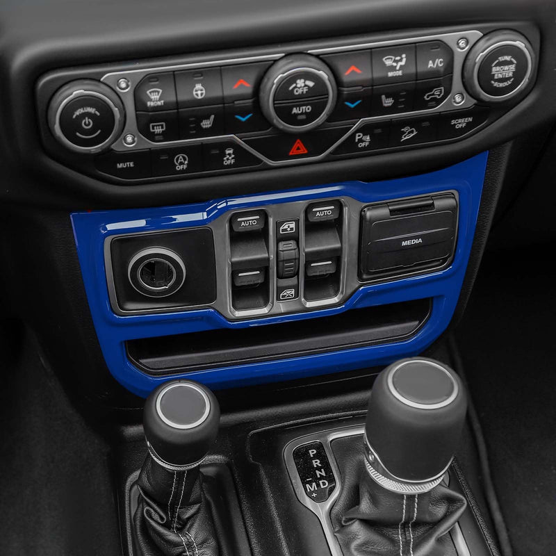 RT-TCZ for Jeep JL Center Dash Window Switch Panel Trim Cover for Jeep Wrangler JL JLU Gladiator JT 2018-2024 Blue Interior Accessories