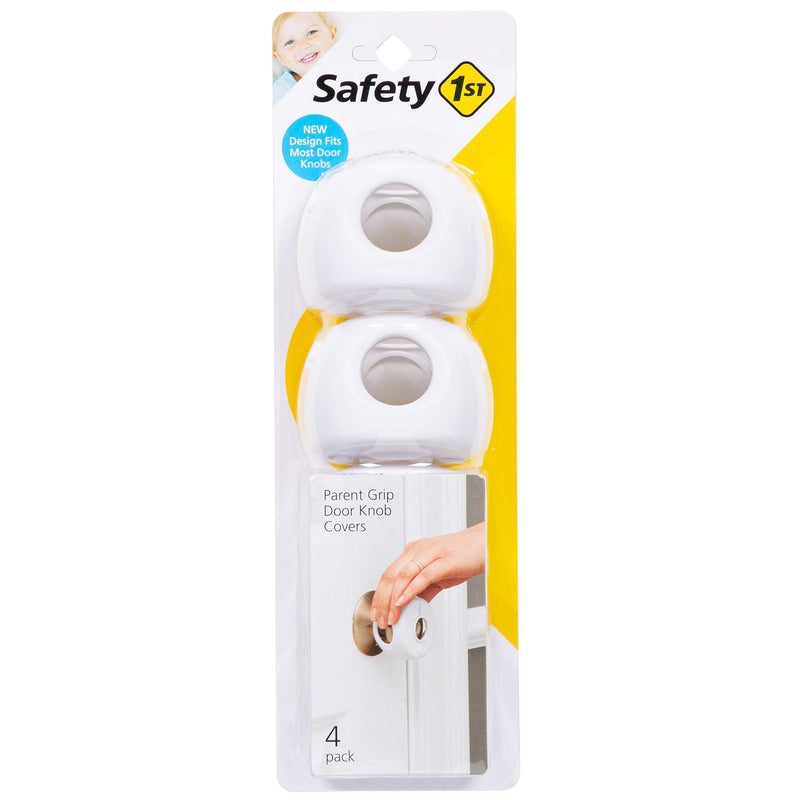 Safety 1st Secure Mount Deadbolt Lock & Parent Grip Door Knob Covers, White, One Size,4 Count (Pack of 1) (HS3260600)