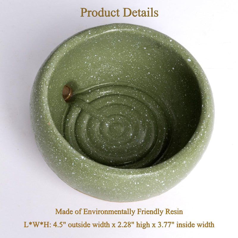 Self Draining Soap Dish and Soap Holder with Drain Spout for Sink, Shower, Bathroom, and Kitchen - Compact Resin Sponge Holder and Organizer, Keep Dry and Easy Cleaning Design, Green Rustic Green