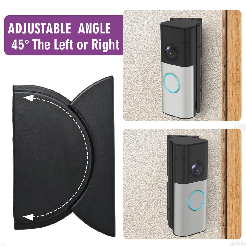 Adjustable Doorbell Angle Mount, 0-45° Anti-Theft Doorbell Mounting Bracket Compatible with Ring Wired Doorbell Plus/Pro (2026 Latest Models) & Battery Doorbell Plus/Pro (2nd Gen)