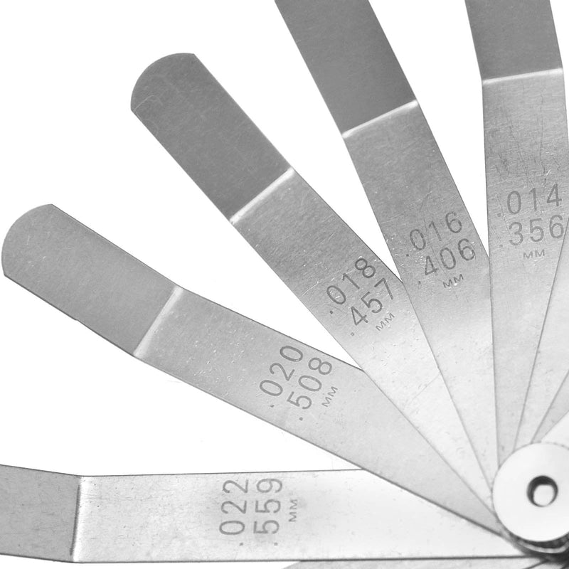 Create idea Stainless Steel Feeler with 26 Blades Laser Reading Combination Feeler Offset Gauge Dual Sided Gage Metric