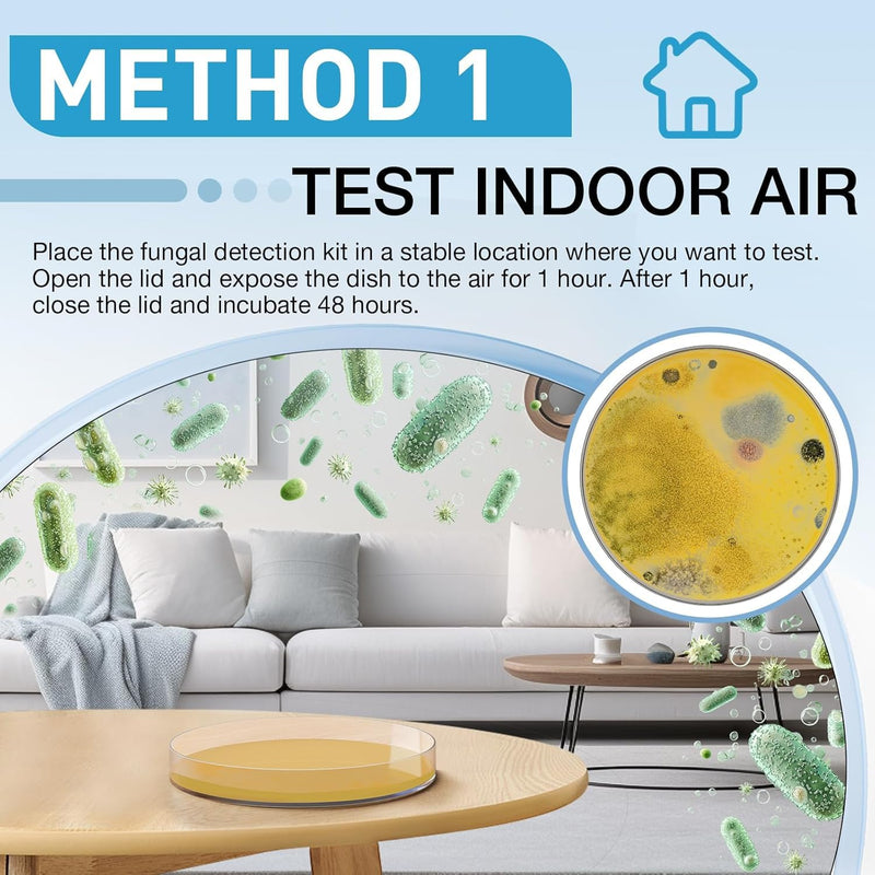 Mold Test Kit for Home - 8 Simple Detection Tests for Surface Mold, HVAC System & Indoor Air Quality - DIY Black Mold Detector with Mold Identification Guide, Fast & Reliable Results