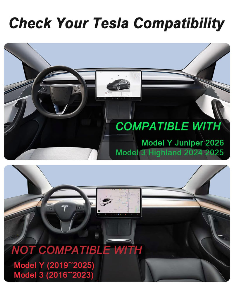 Phone Mount Holder Only for Tesla Model 3 Highland Model Y Juniper 2026 with 15W Wireless Charging, Tesla Phone Charger for Magsafe, Model 3 Model Y Accessories 2025, for iPhone 16 15 14 13 12 Series 2025-2024 Model 3, 2026 Model Y, Rechargeable