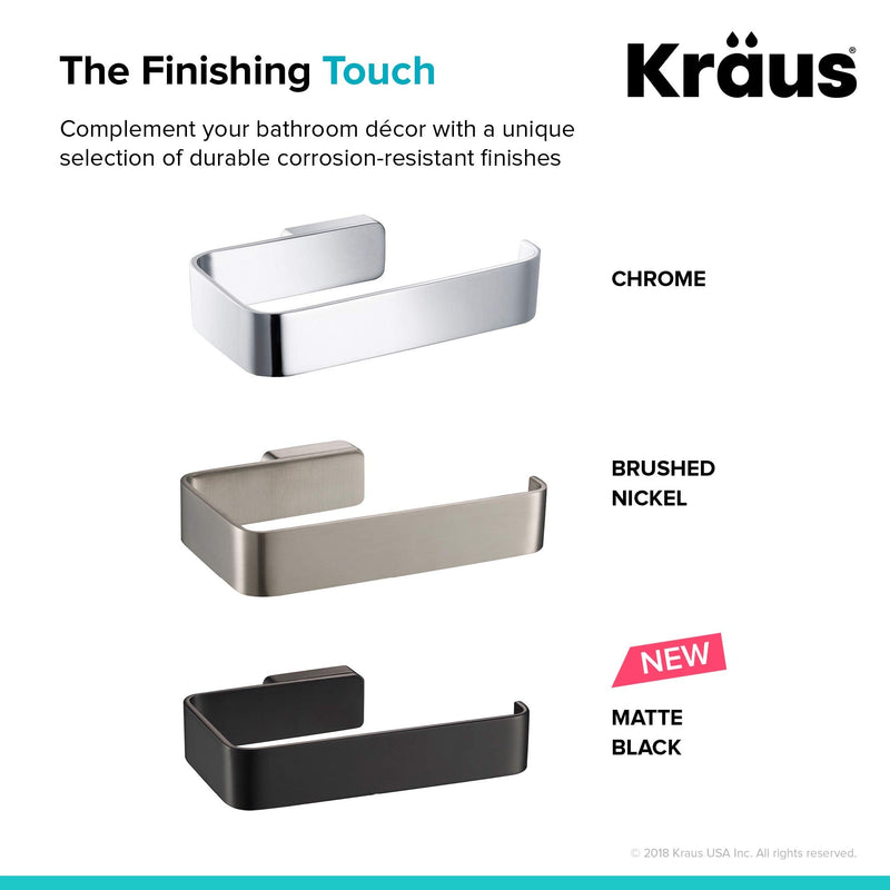 KRAUS Stelios Bathroom Toilet Paper Holder, Matte Black Finish, KEA-19929MB
