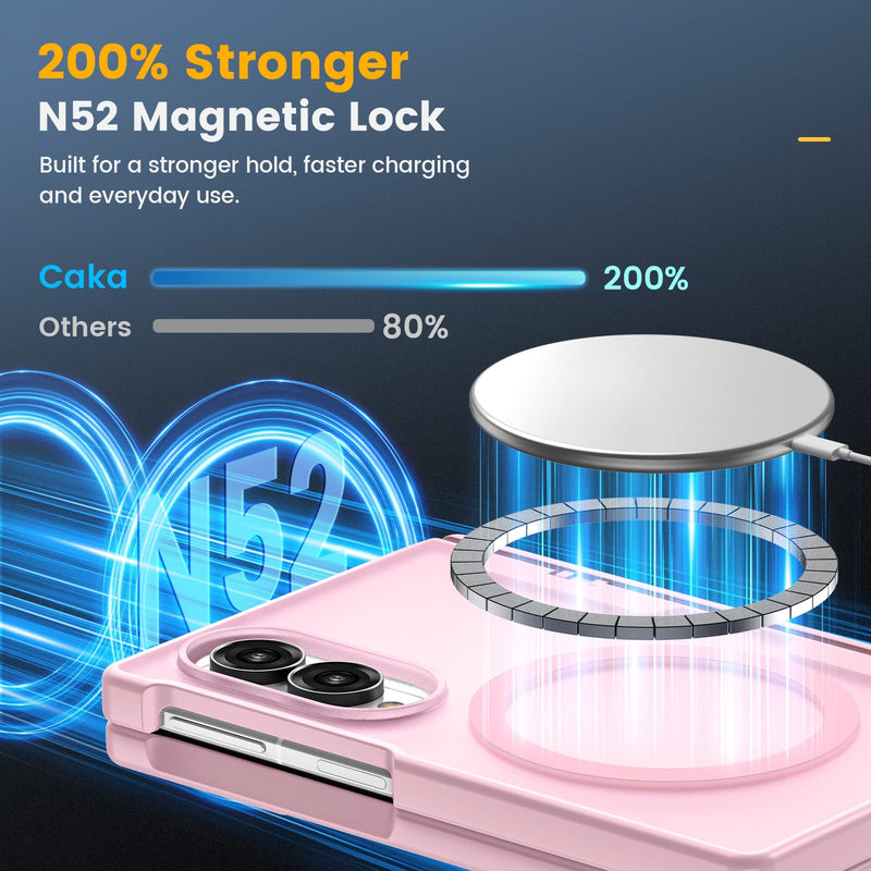 Magnetic for Samsung Galaxy Z Fold 8 Case with Hinge Protection Pink | Compatible with MagSafe, Built-in Privacy Screen Protector, Translucent Matte Back, 360° Shockproof Protective Phone Cover Fold8 (Privacy)
