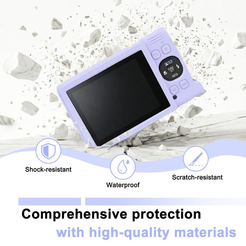 Case for PowerShot IXY 650 / ELPH 360 HS/IXUS 285 HS Camera | Soft Silicone Protective Camera Cover with Removable Lens Cap, Includes 2 Screen Protectors & Wrist Strap (Lilac) Lilac
