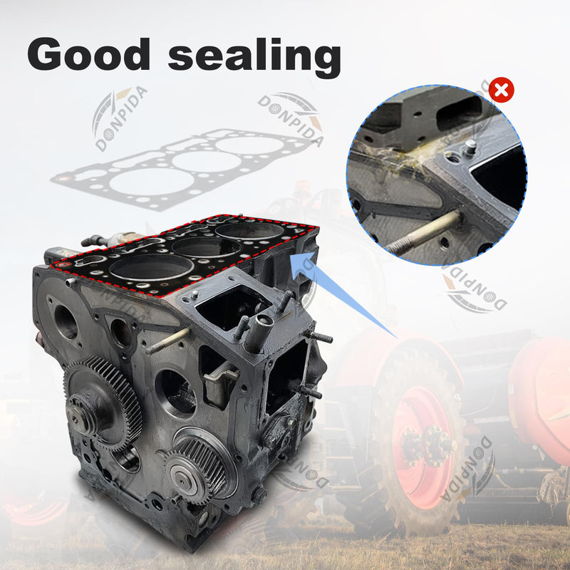 Cylinder Head Gasket Replaces 1G063-03310 Compatible with Kubota D1105 D1305 enigne, for Tractors B2400 B2410 B26 B2630 B7610 F2400 F2560 F2880 FZ2400 KX161-2 KX41 RTV1100 RTV1140 U25 ZD28